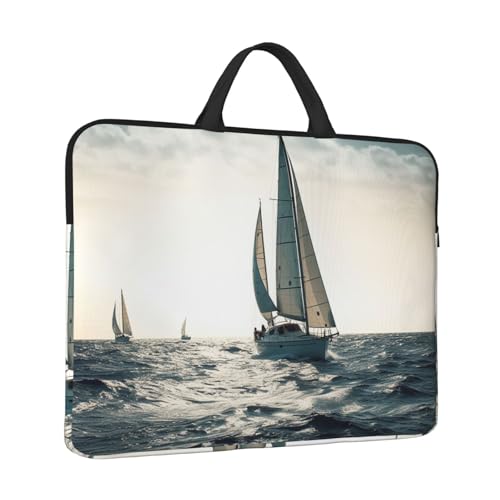 14 inch Laptop Sleeve with Handle Shockproof Laptop Bag Waterproof Computer Cover Bag Ocean Sailing Briefcase
