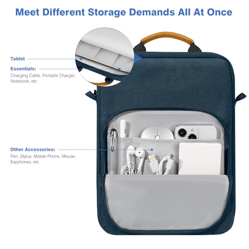 Dadanism 9-11 Inch Tablet Sleeve Bag Carrying Case with Shoulder Strap for iPad 10th Gen 10.9", iPad (A16) 11", i Pad 9/8/7th 10.2", i Pad Air/Pro 11", i-Pad Air 5/4, Galaxy Tab A9+ Plus 11", Indigo | Fits iPad (A16) 11", iPad 10th Gen 10.9", iPad Air M4/