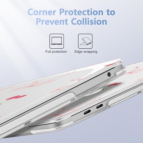 May Chen for MacBook Pro 13 inch Case 2022 2021 2020 Release A2338 M2 M1 A2289 A2251, Plastic Crystal Hard Shell Case Cover for MacBook Pro 13 inch Touch Bar Fits Touch ID, Bow - color: Bow