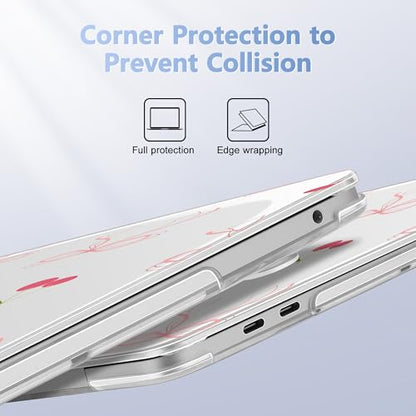 May Chen for MacBook Pro 13 inch Case 2022 2021 2020 Release A2338 M2 M1 A2289 A2251, Plastic Crystal Hard Shell Case Cover for MacBook Pro 13 inch Touch Bar Fits Touch ID, Bow - color: Bow