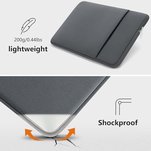 14 Inch Laptop Sleeve Shockproof Padded Carrying Case Computer Protective Cover Bag with Pocket Compatible with 14 Inch Acer ASUS HP Dell Chromebook Thinkpad Notebook, Gray - color: Gray, size: 14"