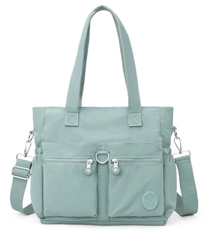 Tote Bag for Women Nylon Purse and Handbags Tote Purse Crossbody Bag Messenger Bag - color: Light Blue