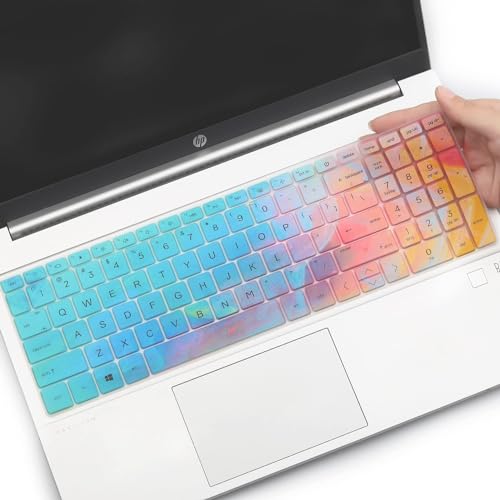 Colorful Keyboard Cover for HP Pavilion & HP 17.3" Laptop 17t 17z 17-cn 17-cp Series 17z-cp200/cp300 17t-cn300 17t-cn000/cn200 17-cp3005dx 17-cp3055cl 17-cn2083dx 17-cn3003dx 17-cn4153cl 17-cn4065cl - color: Colorful(Regular Letters)
