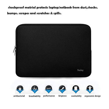 Laptop Case,13-13.3 Inch Resistant Neoprene Portable Computer Sleeve Cover | Laptop Sleeve, Computer Cover/Tablet Briefcase Carrying Bag Compatible Asus/Dell/Fujitsu/HP/Sony/Toshiba/Acer- (Black) - color: Black, size: 13.3 inch