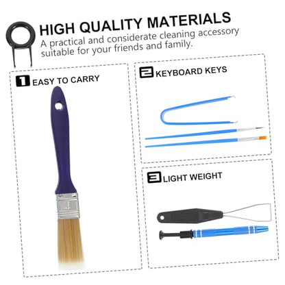 Gadpiparty 1set Mechanical Keyboard Key Cap Puller Cleaning Brush Kit for Electronics Maintenance Dust Removal Tool for Laptop and Computer Keyboards