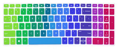 Silicone Keyboard Cover Compatible for for 15.6" HP Pavilion x360 15-br075nr, Pavilion 15-cc 15-cb Series 15-cc010nr 15-cb010nr, HP Envy x360 15m-bp 15m-bq Series, HP Envy 17.3" 17m-ae011dx (Rainbow) - color: Rainbow