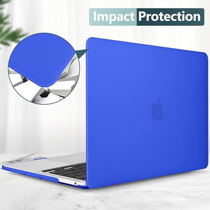 for MacBook Pro 13 inch Case 2023 2022 2021 2020 Release Model: A2338 M2/M1 A2289 A2251 with Touch Bar & Touch ID, Frosted Matte Plastic Hard Shell Case & Keyboard Cover, Deep Blue - color: Deep Blue