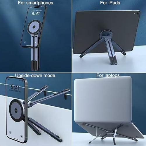 Adjustable Laptop Stand for Desk,Portable Metal Laptop Riser,Ergonomic Foldable Computer Stand,Lightweight Easy Storage,Collaborative Work,Compatible with MacBook/Dell/HP/Lenovo/Laptops up to17 inches