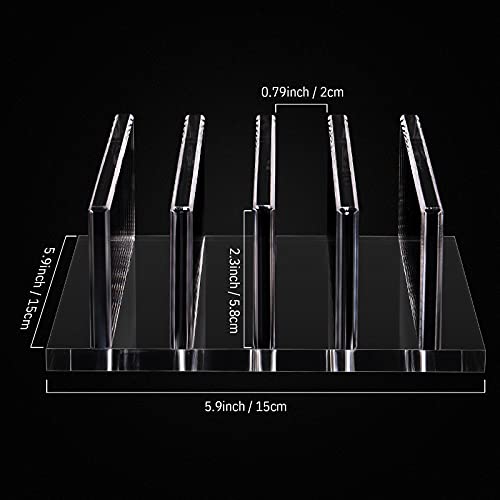 Frienda 1 Piece 4-Compartment Acrylic Vertical Laptop Stand, Can Accommodate with a Thickness of Less Than 2 cm, Fits Most Laptop (Clear) - style: Clear
