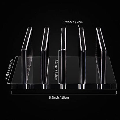 Frienda 1 Piece 4-Compartment Acrylic Vertical Laptop Stand, Can Accommodate with a Thickness of Less Than 2 cm, Fits Most Laptop (Clear) - style: Clear