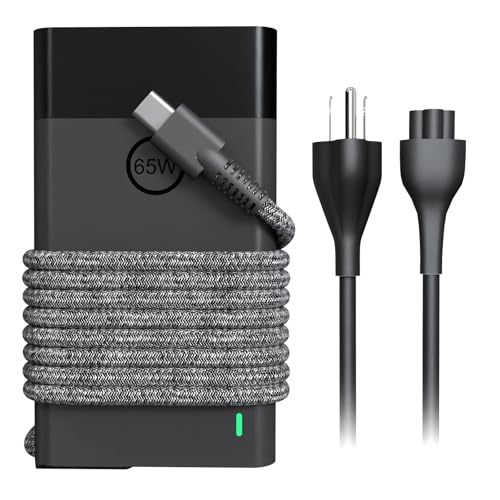 New Slim 65W Laptop Charger Fits for HP Laptop Charger USB C Computer | Replacement Envy x360/Elitebook x360/Spectre x360/Elite x2/Pavilion/Zbook/ProBook, Fast Type C Chromebook Power Cord Adapter - color: BLACK