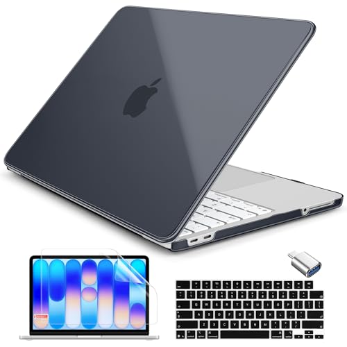 Batianda CrystalAir Case for MacBook Neo 13 Inch 2026, Crystal Black | 4-in-1 Bundle Ultra Clear Slim Hard Shell, Lightweight Everyday Protection for MacBook Neo 13 Inch 2026 Model A3404 - color: Crystal Black