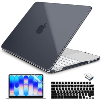 Batianda CrystalAir Case for MacBook Neo 13 Inch 2026, Crystal Black | 4-in-1 Bundle Ultra Clear Slim Hard Shell, Lightweight Everyday Protection for MacBook Neo 13 Inch 2026 Model A3404 - color: Crystal Black
