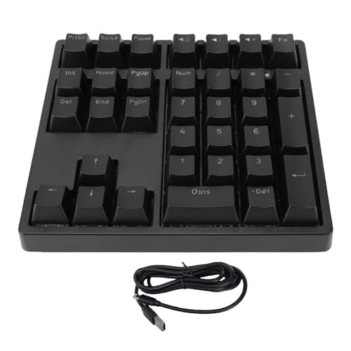Number Pad, Mechanical 34 Keys USB C Wired Numeric Keypad with RGB Backlit, Blue Switches, Plug and Play for Laptop and Desktop (Black)