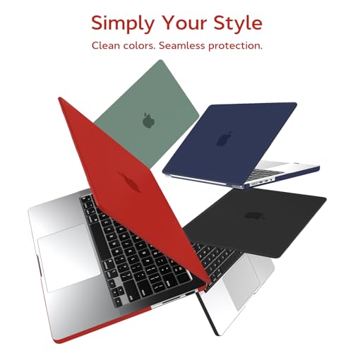 B BELK Compatible with MacBook Pro 14 inch Case 2026-2021 M5 M4 M3 M2 M1 A3427 A3426 A3434 A3112 A3185 A3401 A2918 A2992 A2779 A2442, Plastic Hard Shell Case+Keyboard Cover+Screen Protector, Red - color: Red