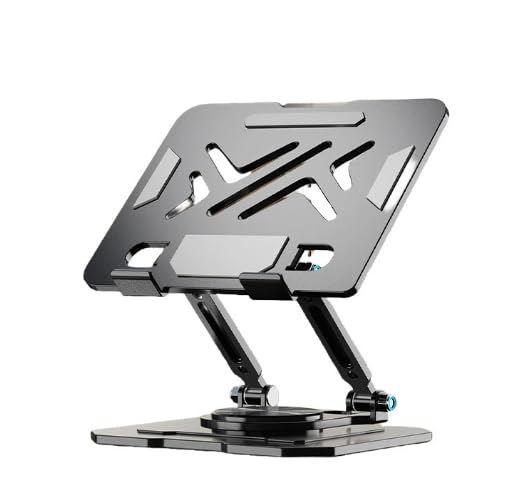 1-Piece Adjustable Laptop Stand 360° Rotation Design Height Adjustable Compatible with All 10-inch to 17-inch Laptops - color: Black