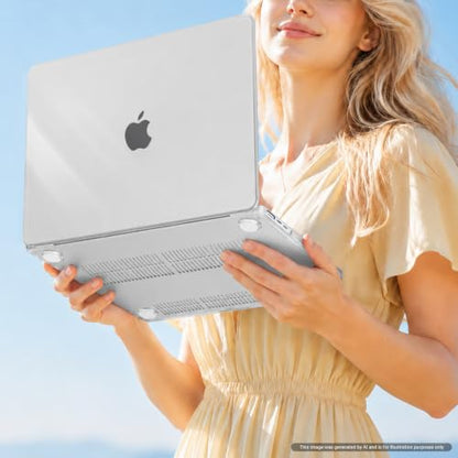 MOSISO Compatible with MacBook Air 15 inch Case M5 2026 M4 M3 M2 2025-2023 | A3448 A3241 A3114 A2941, Scratch-Resistant Protective Hard Shell Case&Keyboard Cover&ScreenFilm&Pouch, Crystal Clear - color: Crystal Clear