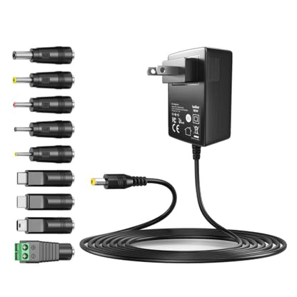 Belker 5V 2A 1.5A 1A USB C AC DC Adapter 10W Power Supply with 9 Tips | 5V Wall Charger Power Cord for Household Electronics TV Box Router Mini Fan LED Strip Speaker - size: 5V 2A