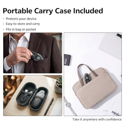 Presentation Clicker for PowerPoint, Wireless Presenter Remote with Case | USB A/C Receiver, Rechargeable Battery, Carrying Case Included