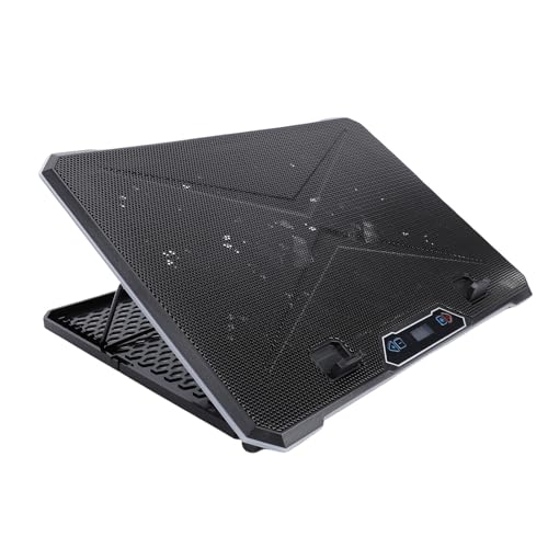 JTLB Gaming Laptop Cooling Pad 8 Levels Height Adjustable 2 USB Ports RGB Lights 12-19 Inch Laptop Cooler with 3C Adapter (14 Fans)