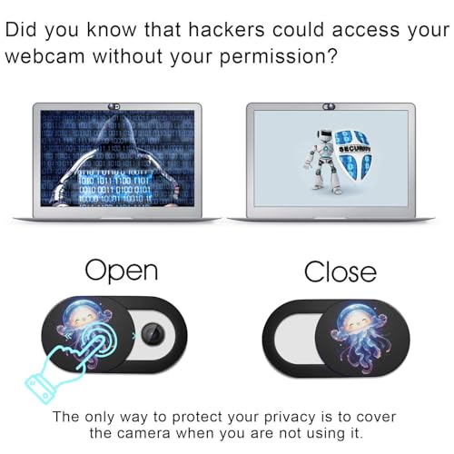 SIREG Webcam Cover Ultra Thin - Web Camera Cover fits Laptop,Tablet,PC,Computer, Smartphone, Protect Your Privacy and Security,Strong Adhesive (Jellyfish A- 3 Pack) - color: Jellyfish A- 3 pack