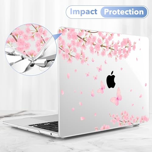 May Chen Case for MacBook Pro 13 inch M2 2023,2022,2021,2020 A2338 M1 A2251 A2289, Plastic Hard Shell Cover for MacBook Pro 13" with Touch Bar Fits Touch ID, Cherry Blossom - color: Cherry blossom