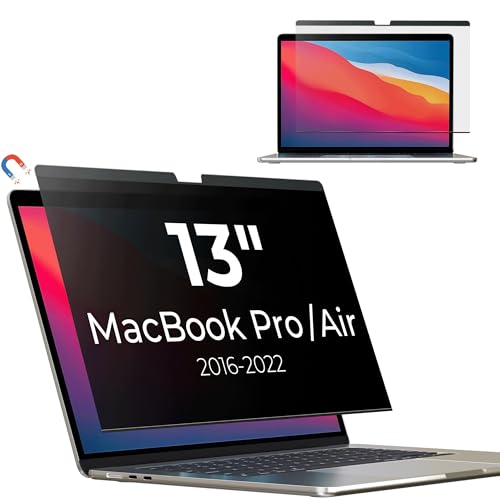 Panclincy Magnetic Privacy Screen Protector Compatible with Macbook Pro 13 Inch (2016-2022, M1, M2) / Macbook Air 13 in (2018-2021, M1), Removable Matte Anti Blue Light & Glare Protector Private Security Filter for 13inch Mac Laptop Shield - size: Macbook