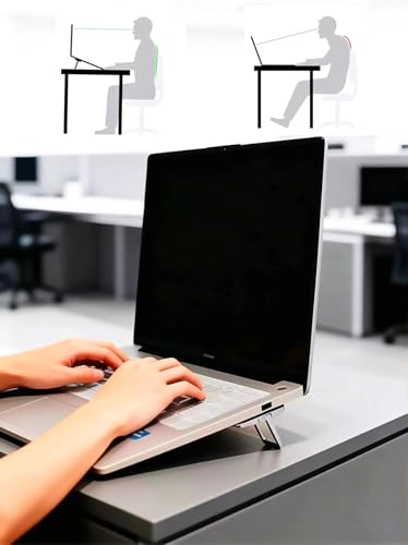 2PCS Laptop Stand, Portable Laptop Cooling Pad, Foldable Metal Keyboard Stand, Mini Keyboard Pillar (Black,Two Gears) - color: Black