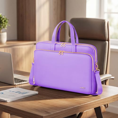 Laptop Case Bag Women Men Computer Sleeve Compatible with MacBook/Dell/HP/Acer/ASUS, Waterproof Shoulder Carrying Briefcase, Purple, 17-17.3 Inch - color: Purple, size: 17.3 inch