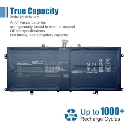 C41N1904 Laptop Battery Replacement for Asus ZenBook 13 UX325EA BX325JA UM325SA UM325UA UX325JA 14 UX425EA UM425IA UX425JA Flip 13 UX363EA Flip S UX371EA Series 15.48V 67Wh 4347mAh - size: 10.73*4.42*0.25 inch C41N1904