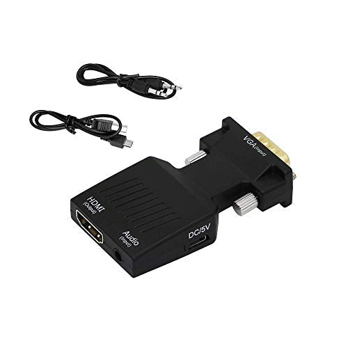 YACSEJAO VGA to HDMI Adapter 1080P VGA Male to HDMI Female Converter (Cable)