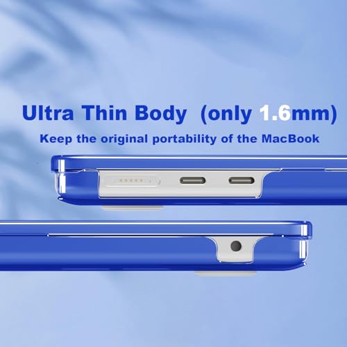 CISSOOK Compatible with MacBook Air 13 inch Case M2 M3 M4 M5 | A3449 A3240 A3113 A2681, 5in1 Set Hard Shell Case Keyboard Cover for MacBook Air 13.6 inch 2022 - 2026, Crystal Blue - color: Air13.6inch-Crystal Blue