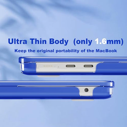 CISSOOK Compatible with MacBook Air 13 inch Case M2 M3 M4 M5 | A3449 A3240 A3113 A2681, 5in1 Set Hard Shell Case Keyboard Cover for MacBook Air 13.6 inch 2022 - 2026, Crystal Blue - color: Air13.6inch-Crystal Blue