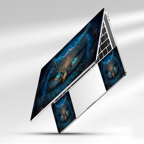 12.1-15.6 Inch Laptop Skin Decal, Universal Reusable Vinyl Laptop Cover Sticker, Waterproof Art Decal Protector - Blue Owl - color: Blue Owl