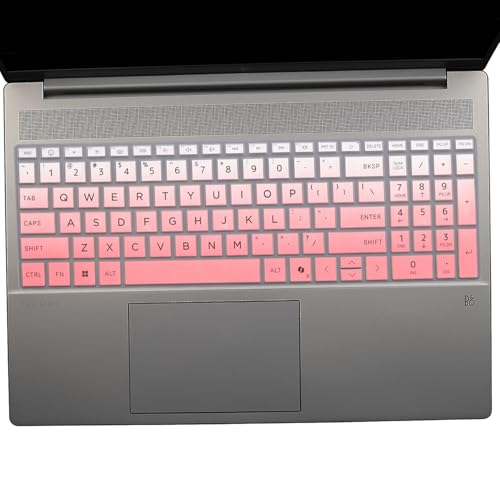 2 PCS Keyboard Cover for HP 15.6" Laptop 15-fc 15-fd 15z-fc000 15-fd0083wm 15t-fd000,HP OmniBook 5 AI 16" 16-ag 16-af 16-ba 16-bc 16z-ag100 16z-bc100 Series Laptop 16-af1037nr 16-bc1047nr-OPink+Clear - color: OPink+Clear
