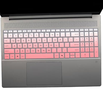 2 PCS Keyboard Cover for HP 15.6" Laptop 15-fc 15-fd 15z-fc000 15-fd0083wm 15t-fd000,HP OmniBook 5 AI 16" 16-ag 16-af 16-ba 16-bc 16z-ag100 16z-bc100 Series Laptop 16-af1037nr 16-bc1047nr-OPink+Clear - color: OPink+Clear