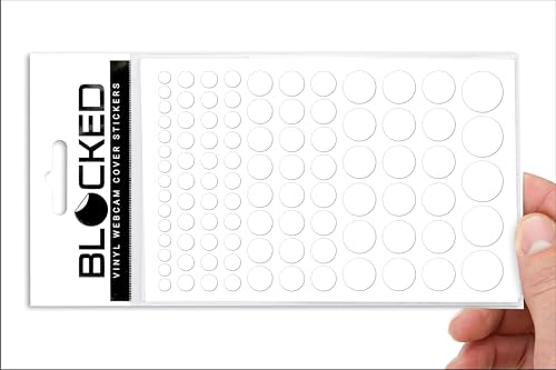 BLOCKED Stackable Webcam/Camera Vinyl Covers | 95 Low-Tack Restickable Webcam Sticker | Multiple Sizes | White 95-Pack (Ultra Glossy) - color: White 95-pack | Ultra Glossy