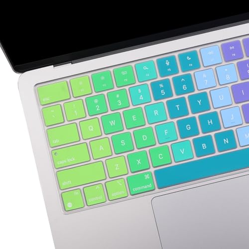 2 Pack Keyboard Cover for 2026-2023 MacBook Air 13" 15" M5 M4 M3 M2,2026-2021 MacBook Pro 14" 16" M5 M4 M3 M2 M1 Pro/Max, Keyboard Skin for 14.2" 16.2" MacBook Pro /13.6" 15.3" MacBook Air, US - color: RAINBOW+TPU
