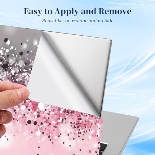 Universal Laptop Protective Skin,Trim-to-Fit Vinyl Sticker for 13–16 Inch Laptop,MacBook,Tablet & Notebook,Scratch-Proof Waterproof Cover,Pink Glitter Sequins - color: Pink Glitter Sequins