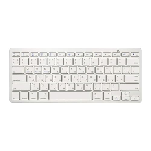 Wireless Russian Keyboard, Minority Language Keypad Cyrillic Keyboard Ultra Thin Lightweight Silent Bluetooth Keyboards for Laptop/PC/Tablet/Desktop/Smart TV (Russian) - style: Russian