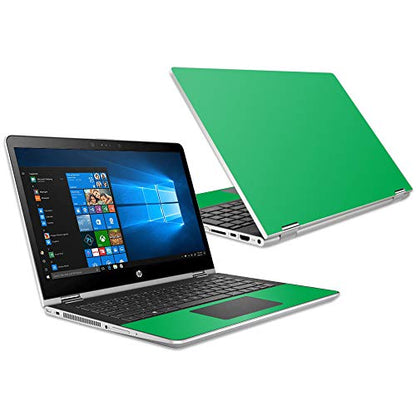 MightySkins Skin Compatible with HP Pavilion x360 15.6" (2018) - Solid Green | Protective, Durable, and Unique Vinyl Decal wrap Cover | Easy to Apply, Remove, and Change Styles | Made in The USA - color: Green