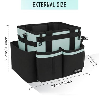 SCAVATA Compact Wearable Cleaning Caddy with Handle & Shoulder Straps | Small Cleaning Supplies Organizer, Under Sink & Car Cleaning Tools Storage Bag for Housekeepers Cleaners, Baby Blue - color: BabyBlue