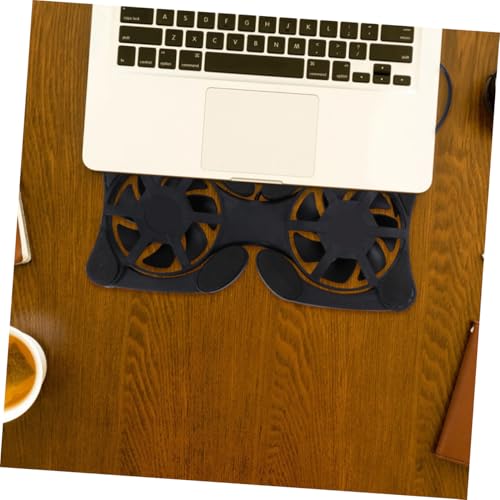 SHERCHPRY Portable Laptop Cooling Pad Dual Fans Foldable Small Notebook Cooler with Efficient Heat Dissipation for Travel and Office Use Black