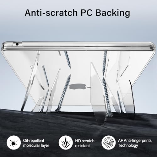 AKIT Scratch Resistant Border Glow Case Compatible with MacBook Air 13 inch 2025 2024 2023 M4 M3 M2 Sturdy Protective Laptop Hard Shell Model A3240 A3113 A2681 with Keyboard & Screen Cover, Clear - color: Crystal Clear