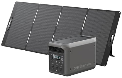 DABBSSON 2048Wh Solar Generator with 420W Solar Panel, Semi-Solid LiFePO4 Battery w/6 2200W AC Output, Compact&Lightweight, Recharge 80% in 1.5 Hr, 2000L Portable Power Station for Camping/Home/RV - style: 2000L+420W Solar Panel