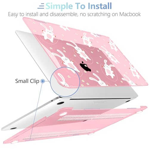 MEEgoodo for M2 MacBook Pro 13 inch Case 2022 2021 2020,Crystal Cover Fit Model A2338 M2/M1 A2251 A2289,Clear Case for 13.3-inch Laptop,Hard Shell for MacBook Pro M2, Bunnies Jumping Rope - color: Bunnies Jumping Rope