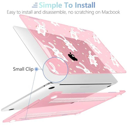 MEEgoodo for M2 MacBook Pro 13 inch Case 2022 2021 2020,Crystal Cover Fit Model A2338 M2/M1 A2251 A2289,Clear Case for 13.3-inch Laptop,Hard Shell for MacBook Pro M2, Bunnies Jumping Rope - color: Bunnies Jumping Rope