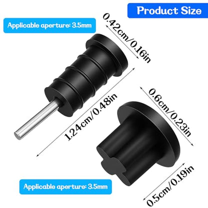 40 PCS 3.5mm Rubber Dust Plugs Caps Protector Anti-Dust Headphone Jack Dust Plugs Cover for Earphone Mobile Phone Laptop Desktop Computer (Black)