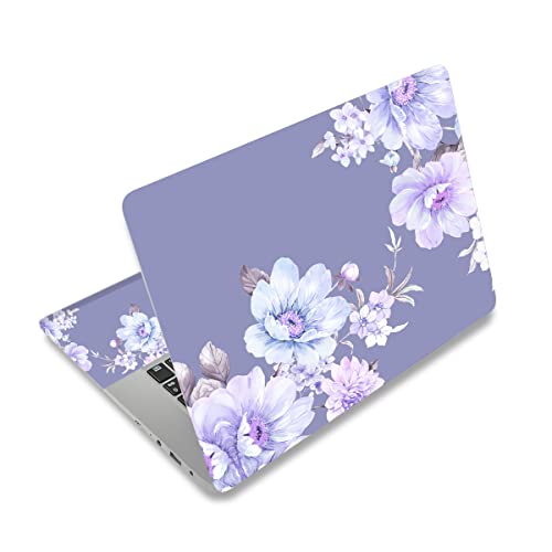Laptop Skin Sticker Decal,12" 13" 13.3" 14" 15" 15.4" 15.6 inch Personalized Laptop Vinyl Skin Sticker Cover Art Decal Universal Protector Notebook PC Cover Case (Blue Flowers) - color: Blue Flowers