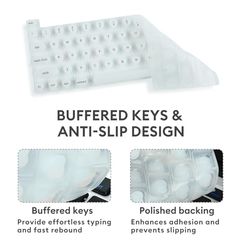 Allinside Keyboard Cover for Long Nails, Compatible with MacBook Neo A18 Pro & MacBook Pro 13/14/16 (2021–2024) & MacBook Air 13/15 (2020–2024), Raised Heart-Shaped Silicone Skin, White - color: 02 White